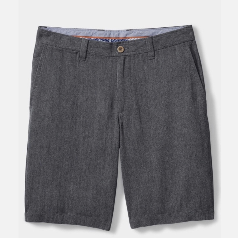 Tommy Bahama Men’s Silk Havana Herringbone Shorts Ink/Grey SZ 36